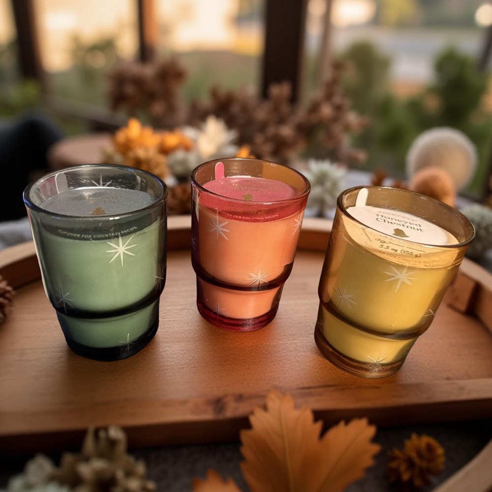 Paddywax NWT Set of 3 Starry Etched Glass Scented Soy Wax 5.5 Ounce Candles